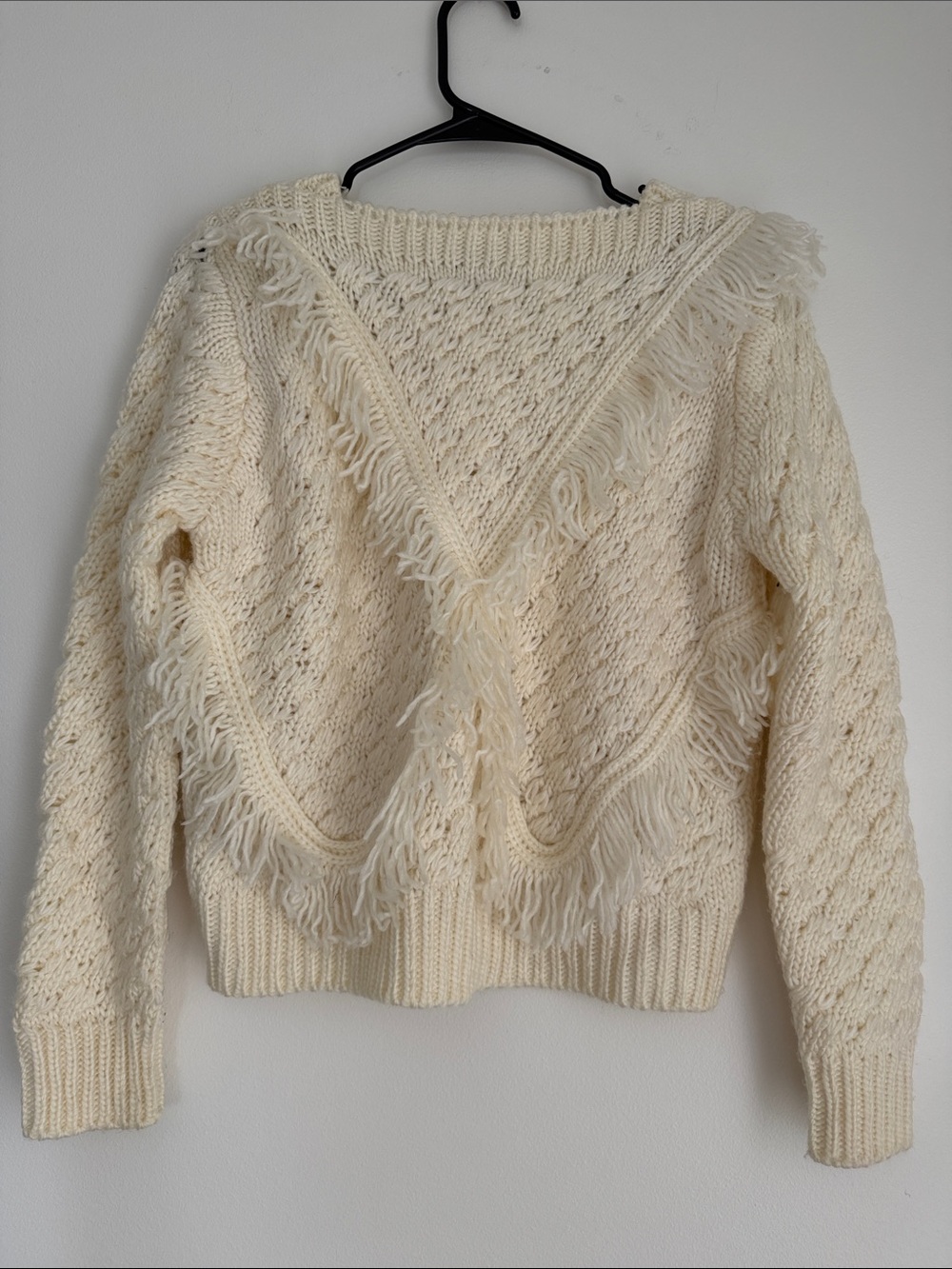 MAJORELLE Fringe Cable Knit Sweater, XS